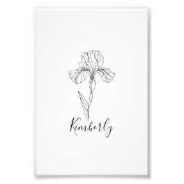 Personlig namn februari iris Birtud Flower Fototryck