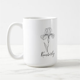 Personlig namn februari iris Birtud Flower Kaffemugg