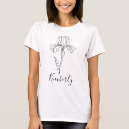 Personlig namn februari iris Birtud Flower T Shirt