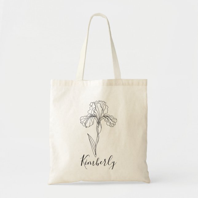 Personlig namn februari iris Birtud Flower Tygkasse (Framsidan)