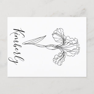 Personlig namn Februari Iris Födelsedagsblomma Vykort