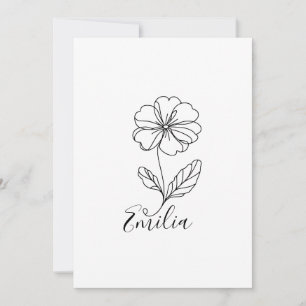 Personlig namn februari, primrose Birkelblomma Inbjudningar