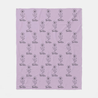 Personlig namn februari violett Birth Flower Fleecefilt