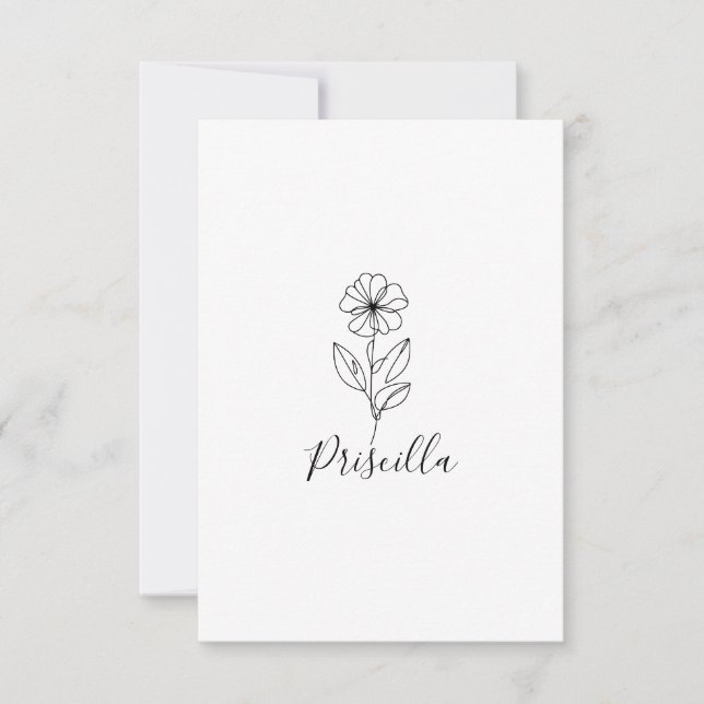 Personlig namn februari violett Birth Flower Tack Kort (Framsida)