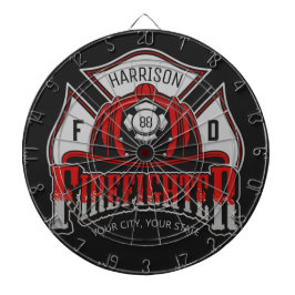 Personlig NAMN Firefighter Helmet Fire Rädding Darttavla