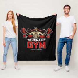 Personlig NAMN Fitness Hem GYM Weight Lyft Fleecefilt