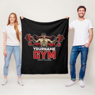 Personlig NAMN Fitness Hem GYM Weight Lyft Fleecefilt