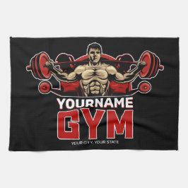 Personlig NAMN Fitness Hem GYM Weight Lyft Kökshandduk