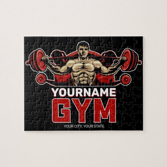 Personlig NAMN Fitness Hem GYM Weight Lyft Pussel (Horisontell)