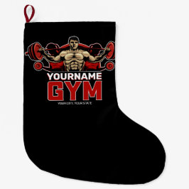 Personlig NAMN Fitness Hem GYM Weight Lyft Stor Julstrumpa