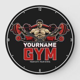 Personlig NAMN Fitness Hem GYM Weight Lyft Stor Klocka