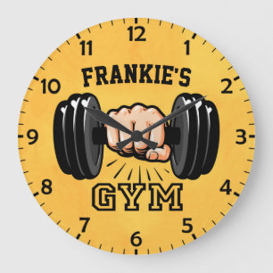 Personlig NAMN Fitness Trainer GYM Anpassningsbar Stor Klocka