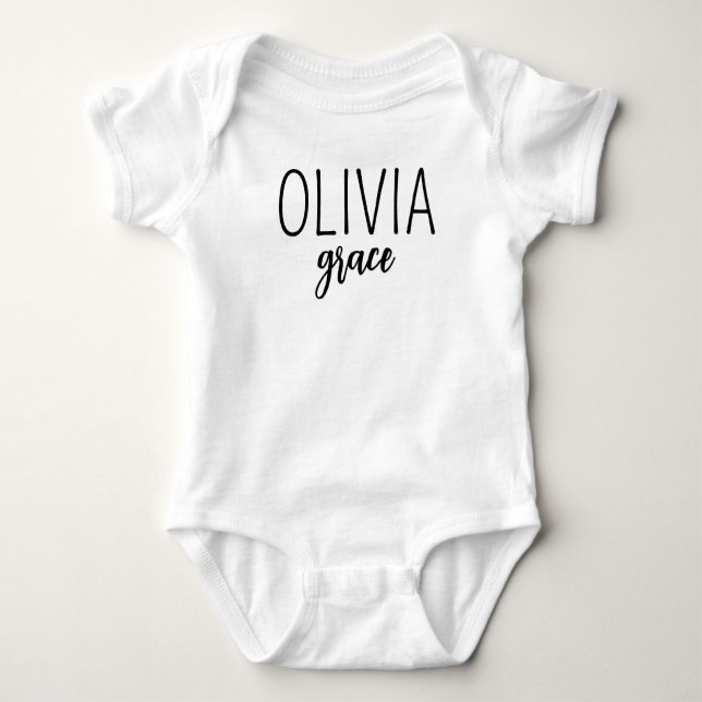 Personlig Namn Flicka Bubble Romper, Baby Gi T Shirt (Framsida)