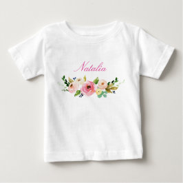 Personlig Namn Flicka Vattenfärgsfärg Blommigt-7 Tröja