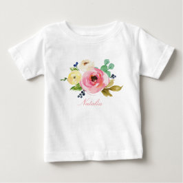 Personlig Namn Flicka Vattenfärgsfärgad Blommigt-4 Tee