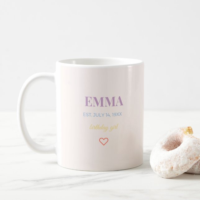 Personlig Namn Födelsedags Kaffe Mugg  Typografi (Med munk)