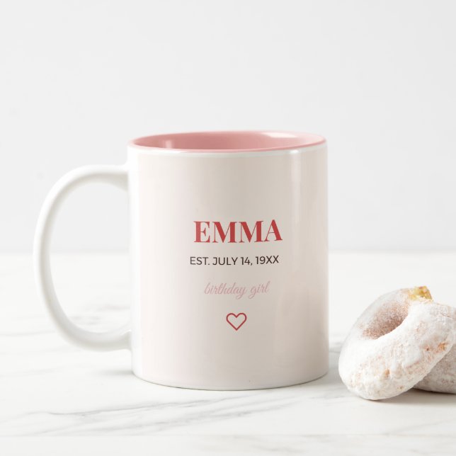 Personlig Namn Födelsedags Kaffe Mugg  Typografi (Med munk)