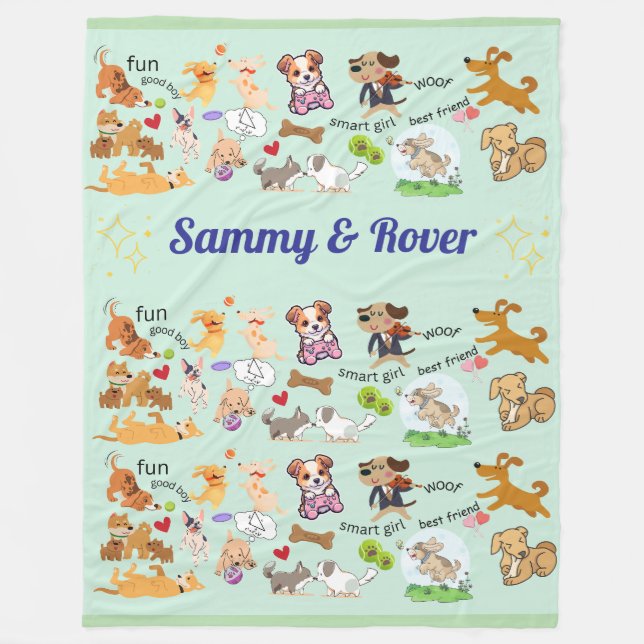 Personlig Namn för dig eller ditt barn Fleecefilt (Framsidan)