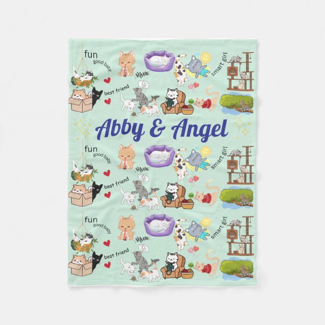 Personlig Namn för dig eller ditt barn Fleecefilt (Framsidan)