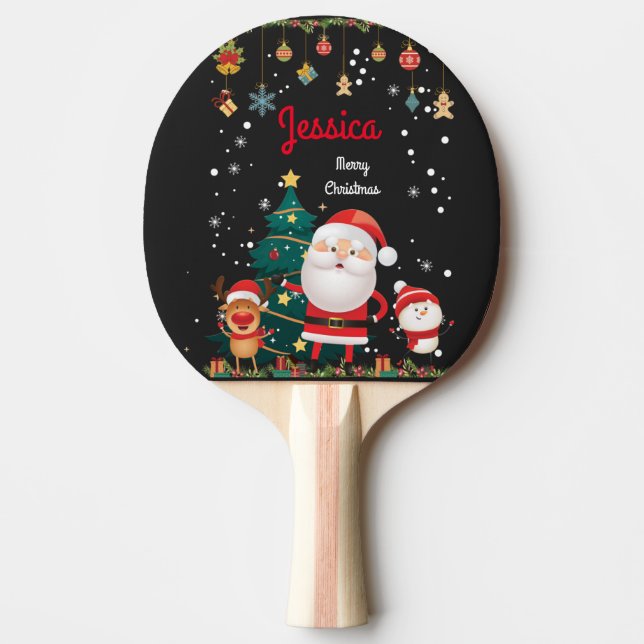 Personlig Namn för ditt barn, jultomten Pingisracket (Framsidan)
