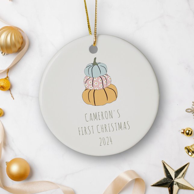 Personlig Namn - första julklappen Julgransprydnad Keramik (Skapare uppladdad)