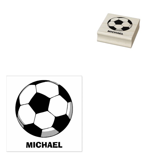 Personlig Namn fotbollsgummi frimärke Stämpel (Stämplad)