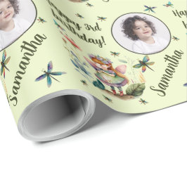 Personlig Namn fotoålder Magic Fairy Birthday Presentpapper