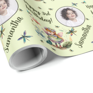 Personlig Namn fotoålder Magic Fairy Birthday Presentpapper