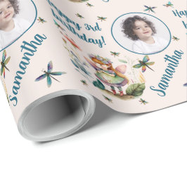 Personlig Namn fotoålder Magic Fairy Birthday Presentpapper