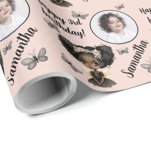 Personlig Namn fotoålder Magic Fairy Birthday Presentpapper