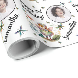 Personlig Namn fotoålder Magic Fairy Birthday Presentpapper