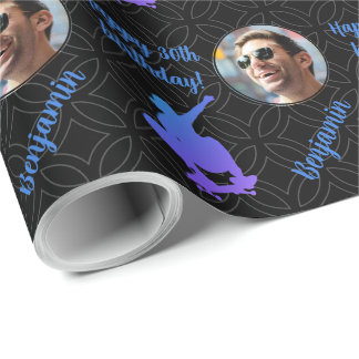 Personlig Namn Fotosportskateboard Presentpapper