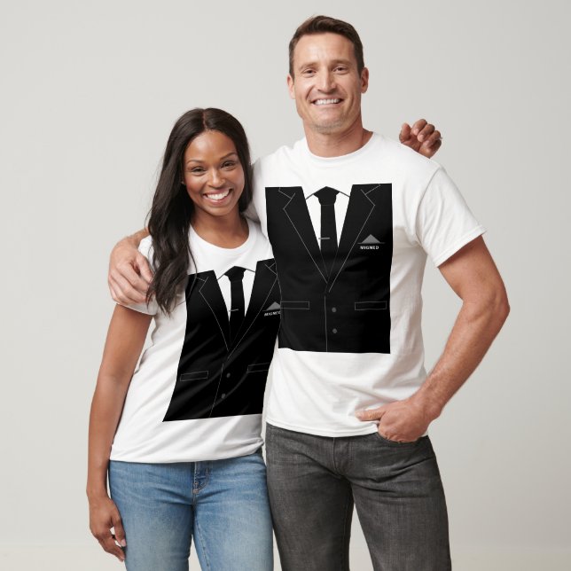 Personlig Namn Funny T-Shirt med Business Kostym (Unisex)