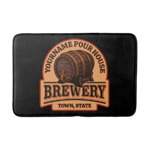 Personlig NAMN Gamla ekfat Beer Keg Brewery Badrumsmatta