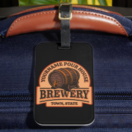 Personlig NAMN Gamla ekfat Beer Keg Brewery Bagagebricka