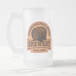 Personlig NAMN Gamla ekfat Beer Keg Brewery Frostat Ölglas