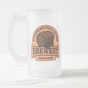 Personlig NAMN Gamla ekfat Beer Keg Brewery Frostat Ölglas