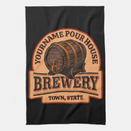 Personlig NAMN Gamla ekfat Beer Keg Brewery Kökshandduk