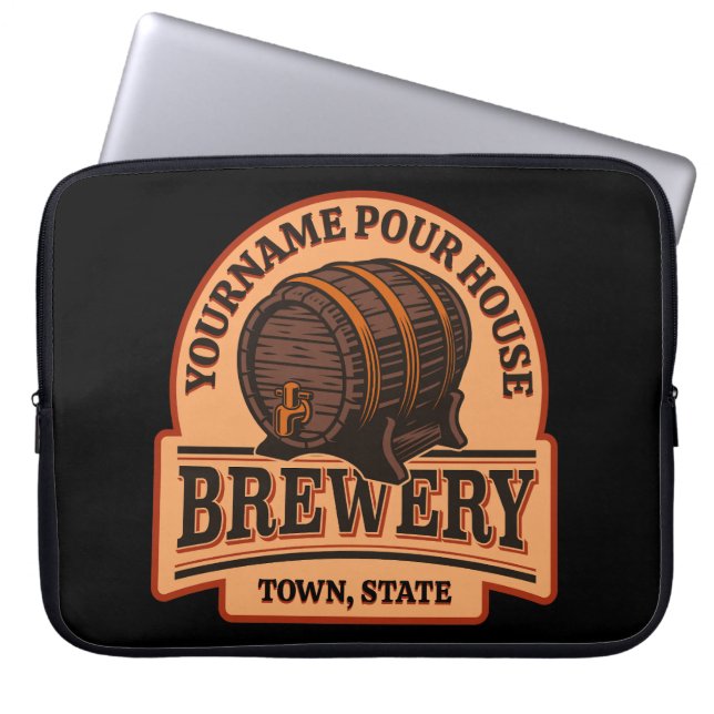Personlig NAMN Gamla ekfat Beer Keg Brewery Laptop Fodral (Framsidan)