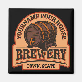 Personlig NAMN Gamla ekfat Beer Keg Brewery Magnet