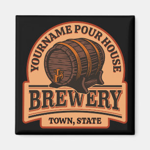 Personlig NAMN Gamla ekfat Beer Keg Brewery Magnet