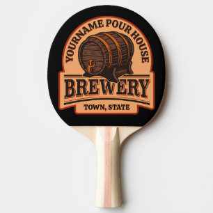 Personlig NAMN Gamla ekfat Beer Keg Brewery Pingisracket
