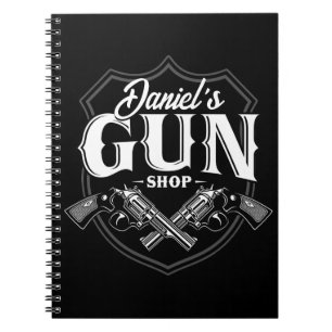 Personlig NAMN Gamla revolvers Gun Shop-skjutvapen Anteckningsbok