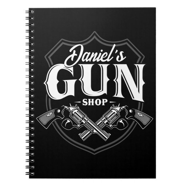 Personlig NAMN Gamla revolvers Gun Shop-skjutvapen Anteckningsbok (Framsidan)