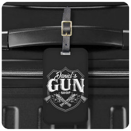 Personlig NAMN Gamla revolvers Gun Shop-skjutvapen Bagagebricka