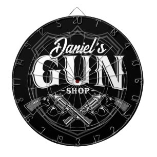 Personlig NAMN Gamla revolvers Gun Shop-skjutvapen Darttavla