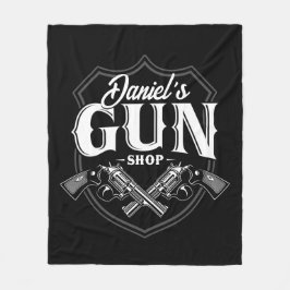 Personlig NAMN Gamla revolvers Gun Shop-skjutvapen Fleecefilt