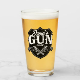 Personlig NAMN Gamla revolvers Gun Shop-skjutvapen Glaskopp