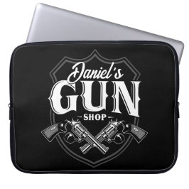 Personlig NAMN Gamla revolvers Gun Shop-skjutvapen Laptop Fodral