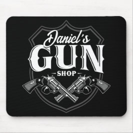 Personlig NAMN Gamla revolvers Gun Shop-skjutvapen Musmatta